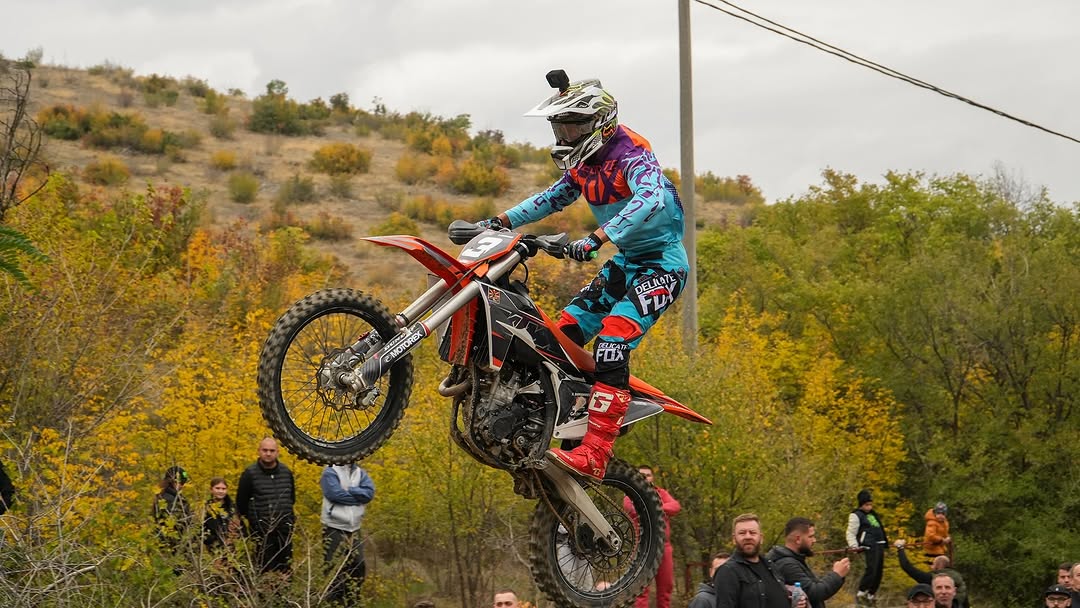 Motocross jump aerial action