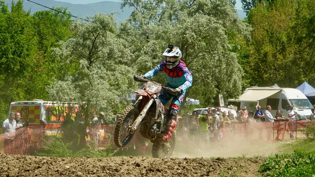Leaning hard into track berm
